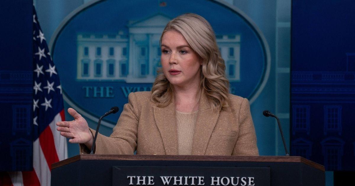 image of Karoline Leavitt defended Donald Trump during a recent press conference.