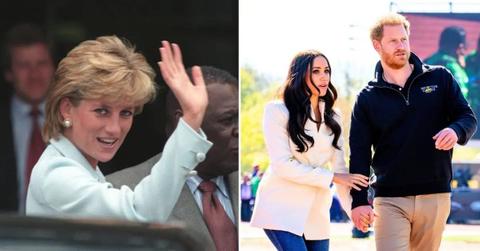Photo of Princess Diana and a photo of Meghan Markle with Prince Harry