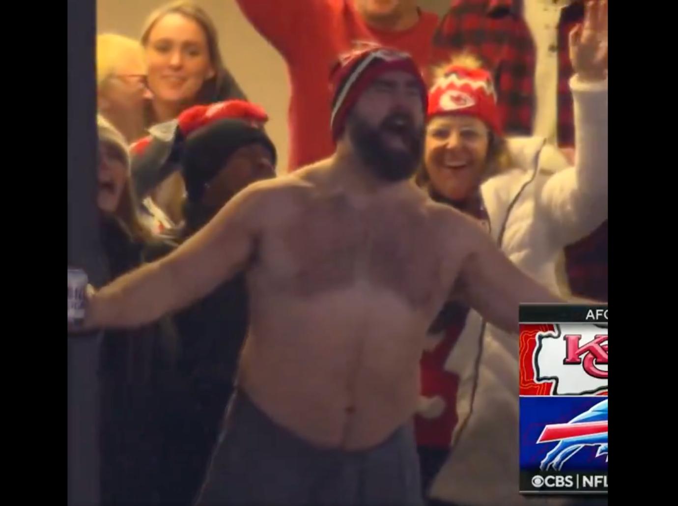 Jason Kelce shares his daughter's reaction to his shirtless Chiefs