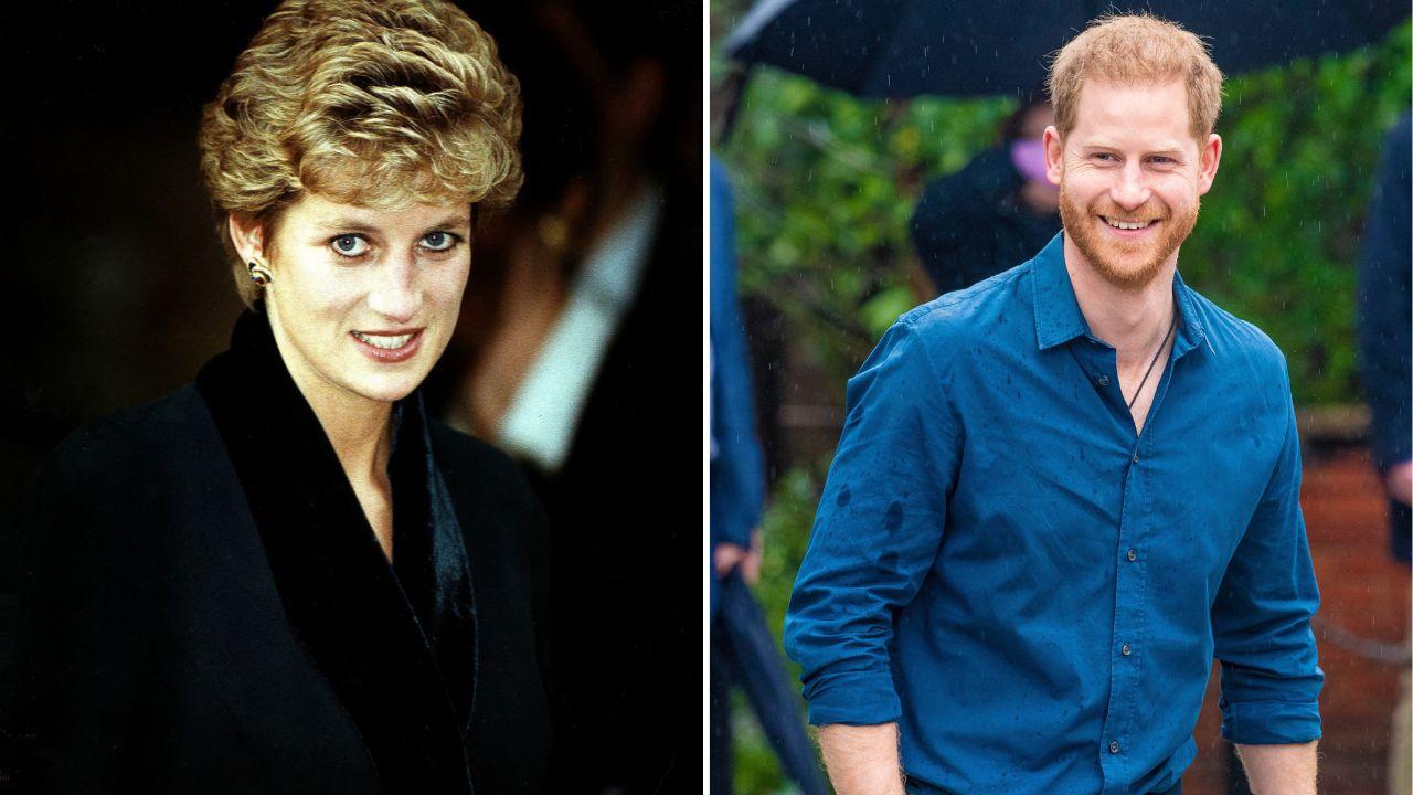 Split Image of Princess Diana and Prince Harry 