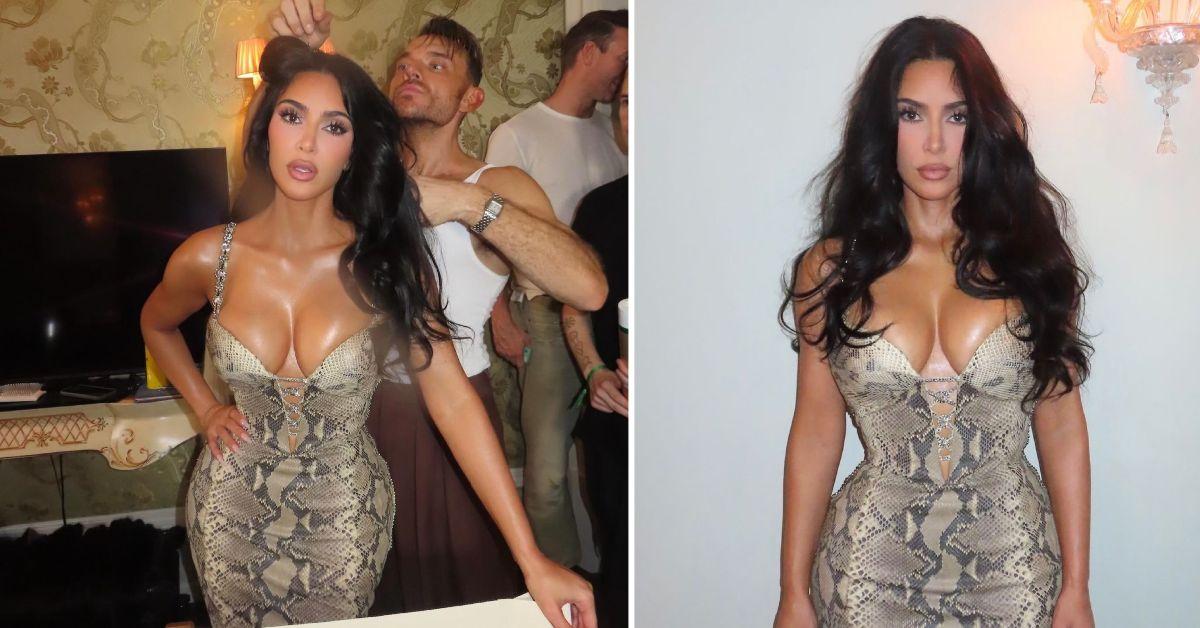 kim khloe kardashian low cut dresses italy photos