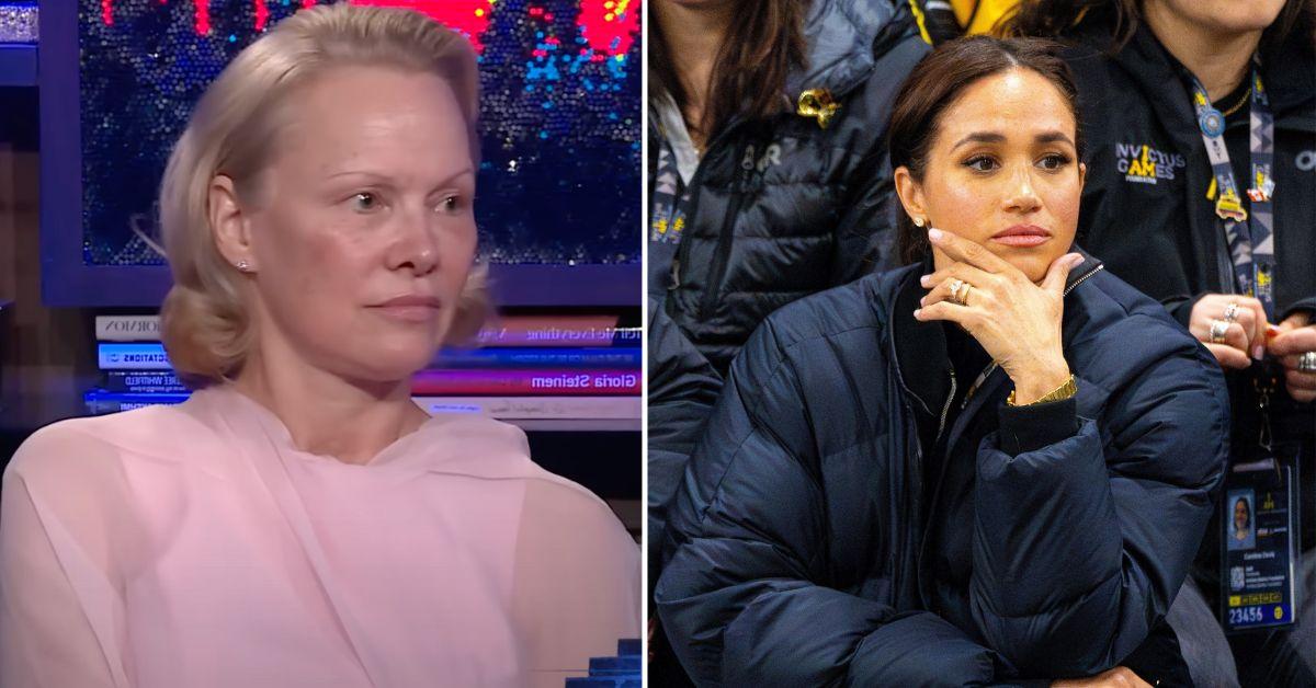 Composite photo of Pamela Anderson and Meghan Markle 