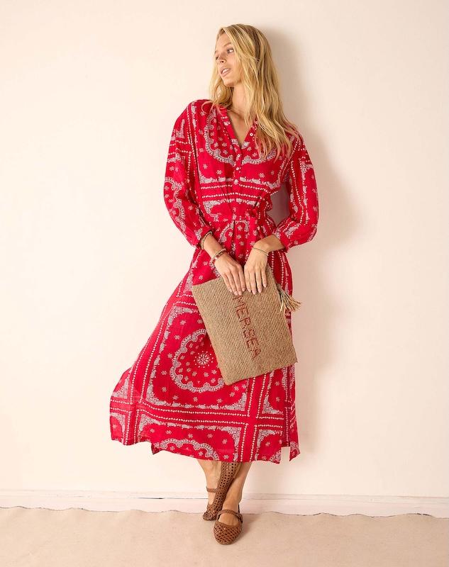 bandana maxi dress rouge