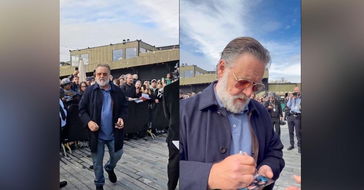 image of Russell Crowe showed off a slimmer look at the Zurich Film Festival.