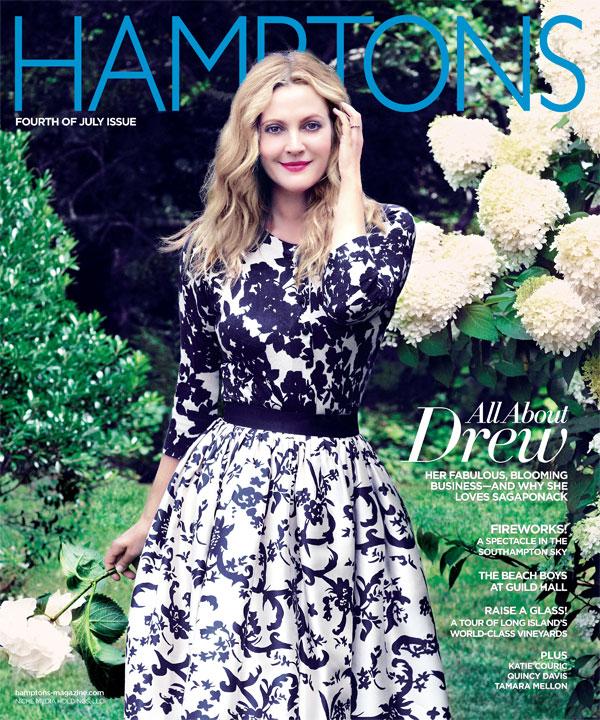 Hamptons Drew Barrymore July 4th Cover