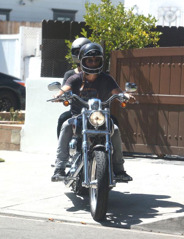 peter facinelli riding motorcycle with mystery blonde