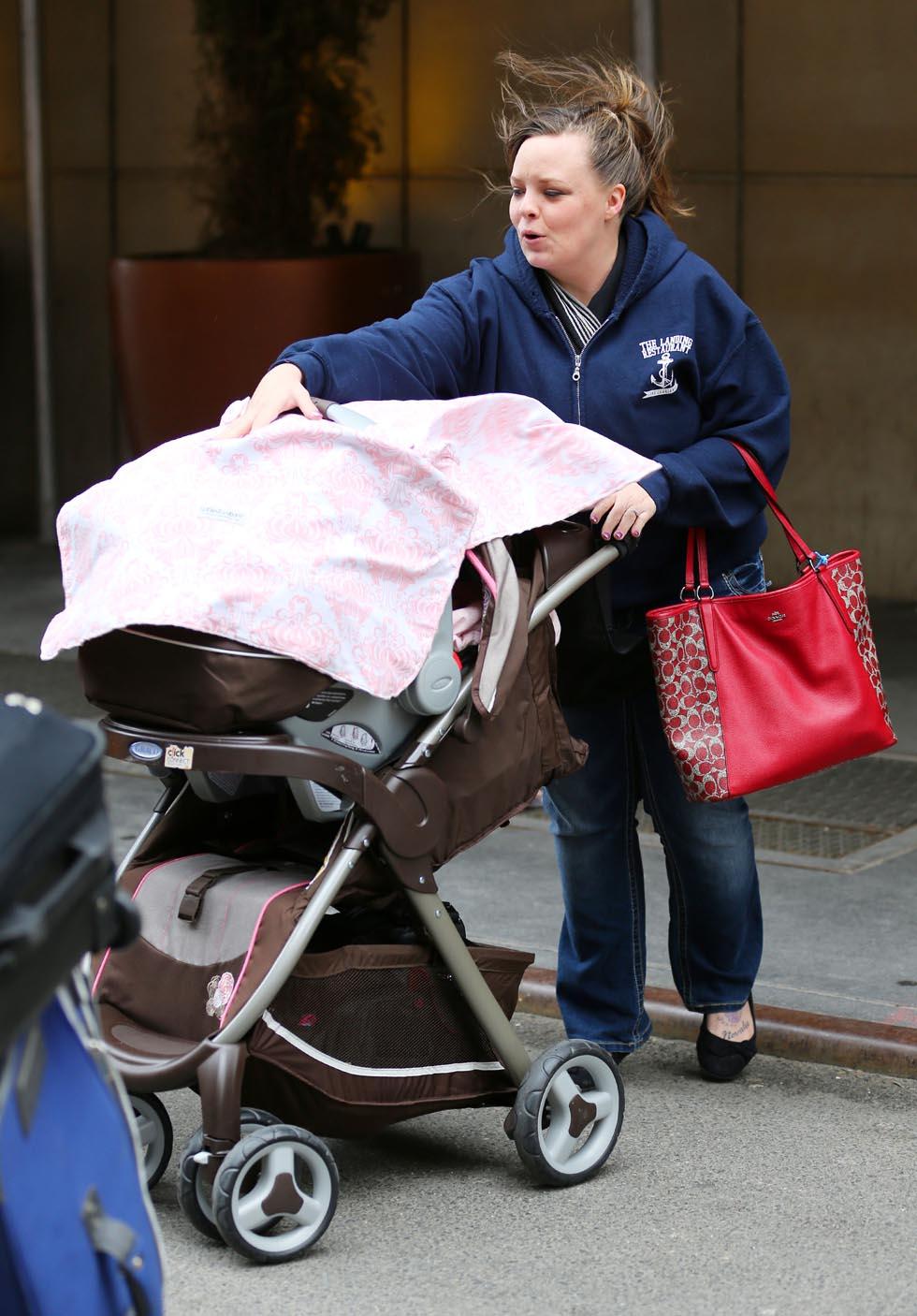 EXCLUSIVE: Catelynn Lowell with newborn baby Nova Reign out and about in NYC