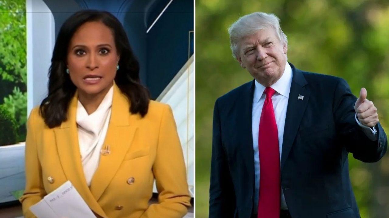 Split photo of Kristen Welker & Donald Trump