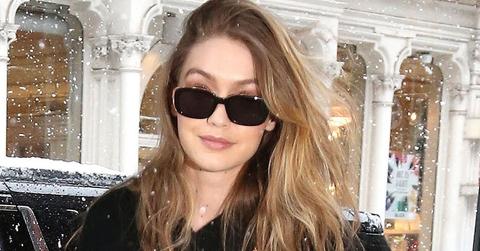 Gigi Hadid lets her hair flow on a snowy day in New York