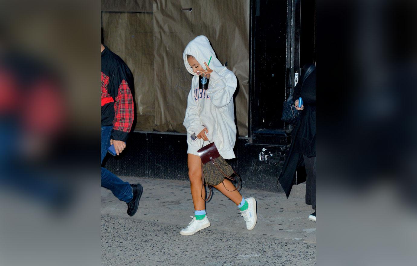 Ariana Grande spotted out in New York leaving studio