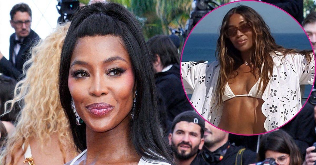 Two photos of Naomi Campbell