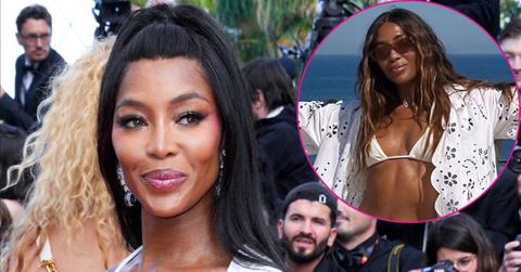 Two photos of Naomi Campbell