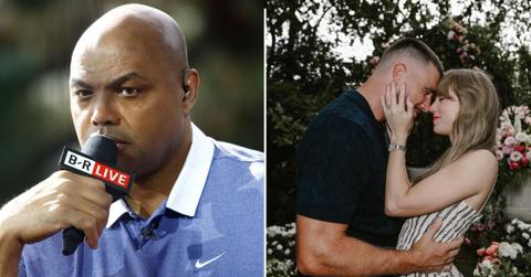 Split photo of Charles Barkley, Travis Kelce and Taylor Swift