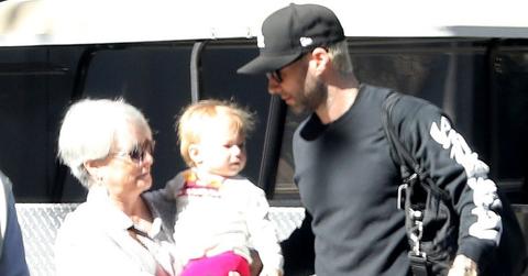 adam levine daughter dusty rose new baby sister pics pp