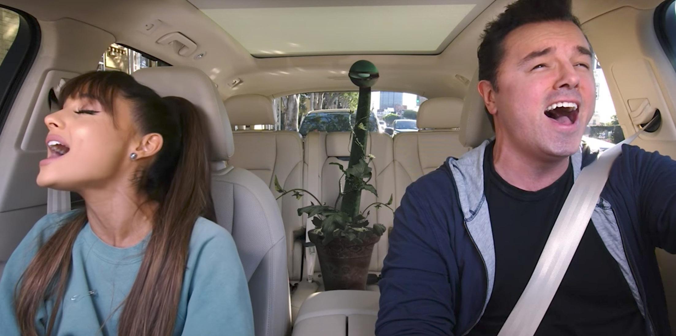 Ariana grande seth mcfarlane carpool karaoke feature