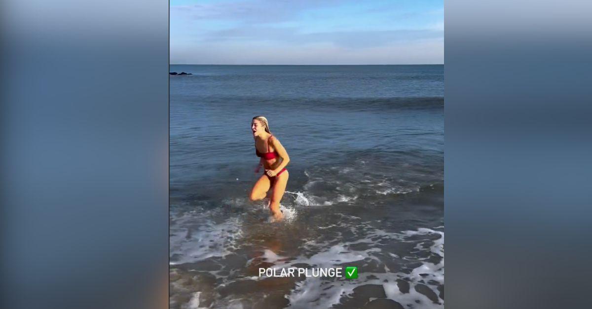 livvy dunne polar plunge strips down