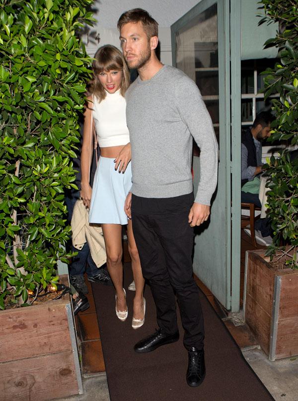 Taylor Swift and DJ Boyfriend Calvin Harris were all smiles as they left their romantic dinner at &#8216;Giorgio Baldi&#8217; Italian Restaurant in Santa Monica, CA