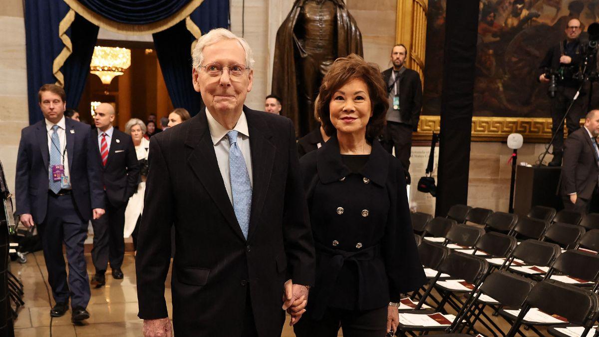 Image of Elaine Chao's public appearance added to questions surrounding the senator.