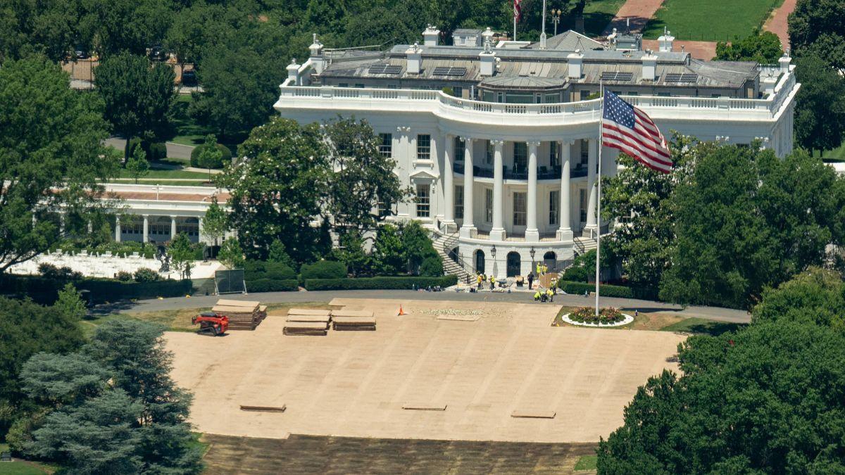 Image of Workers began restoring the historic grounds.