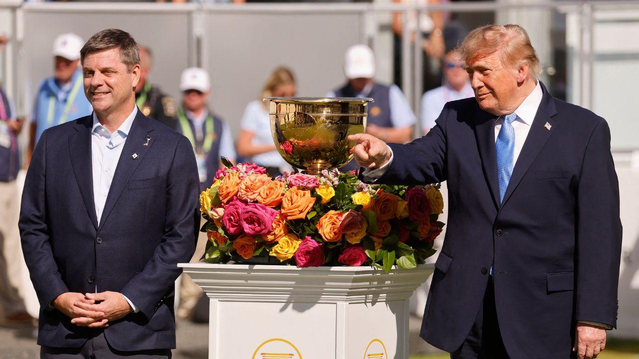 Image of The footage actually showed Donald Trump speaking with PGA Tour CEO Brian Rolapp.