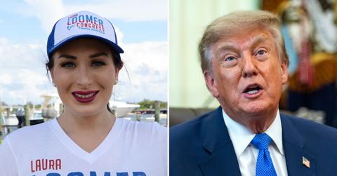 Photo of Laura Loomer and Donald Trump.