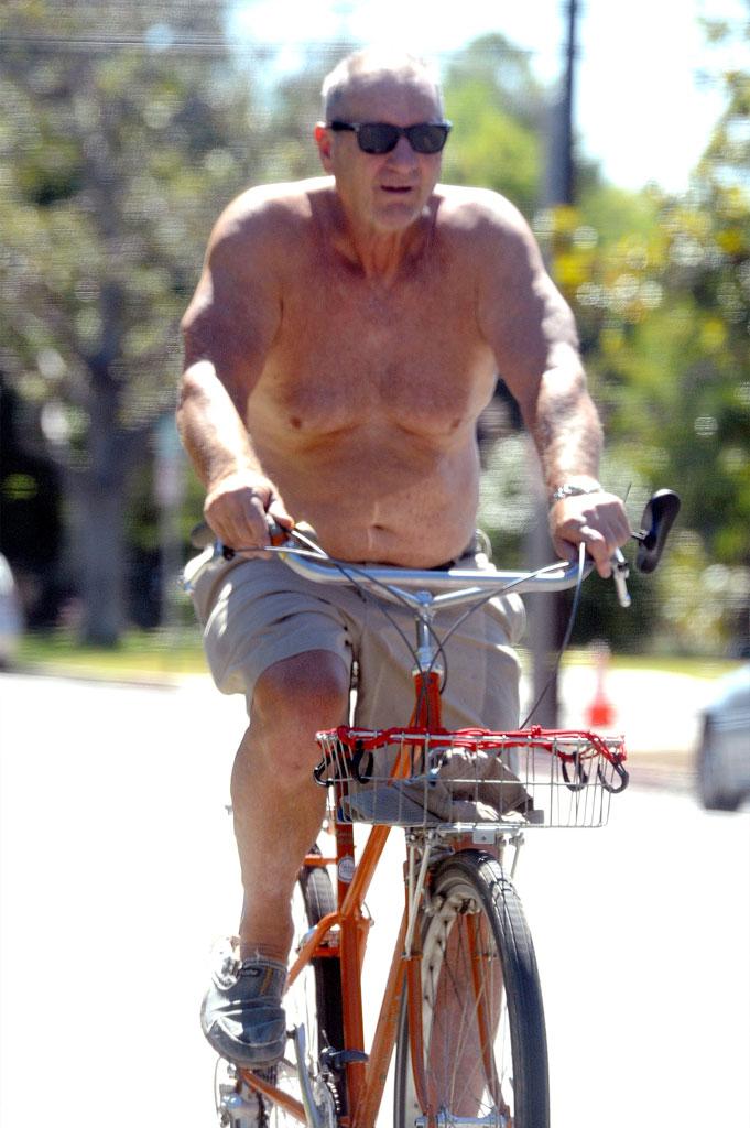 Ed ONeill Shirtless Weight Bike Ride