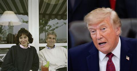 Split Photo of Jeffrey Epstein, Ghislaine Maxwell and Donald Trump