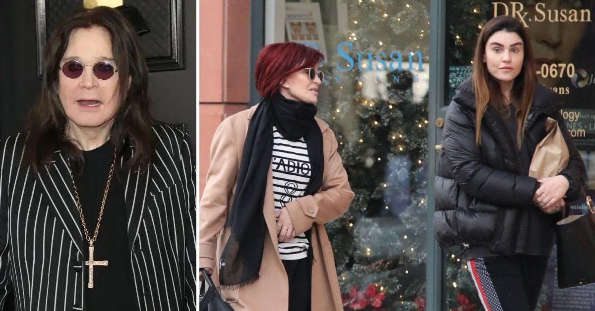 Photo of Ozzy Osbourne and a picture of Sharon Osbourne with Aimee Osbourne