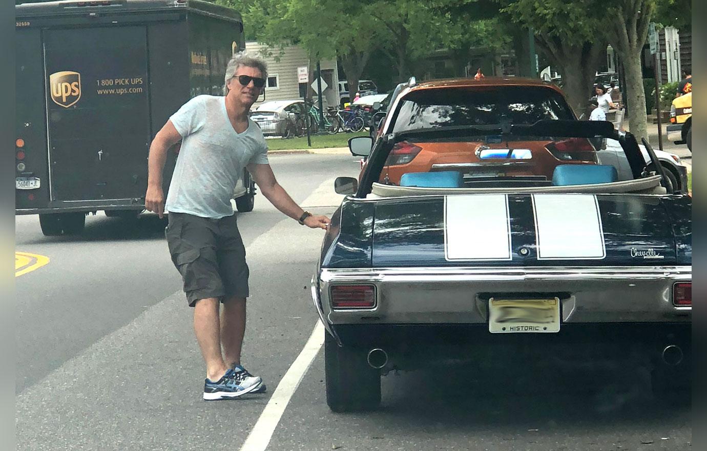 Jon Bon Jovi Keeps It Vintage While Driving In A 1970s Convertible