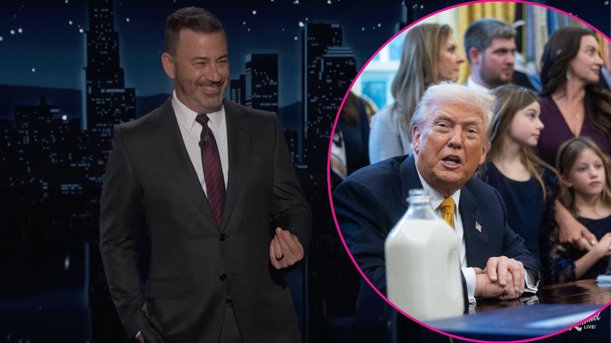 Composite photo of Jimmy Kimmel and Donald Trump
