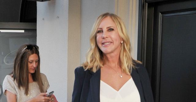 Engaged Vicki Gunvalson and boyfriend Steve Lodge at Craig'sin West Hollywood for dinner