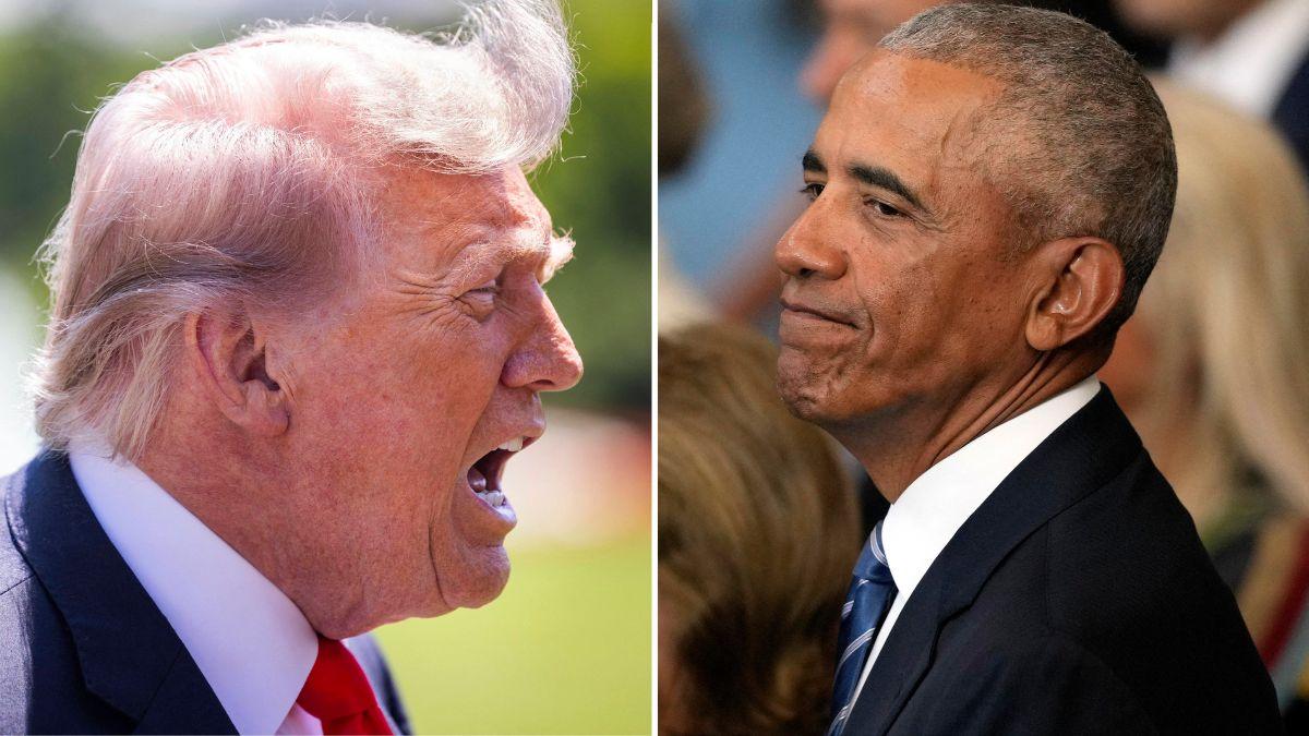 split of Donald Trump & Barack Obama. 