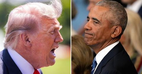 split of Donald Trump & Barack Obama.