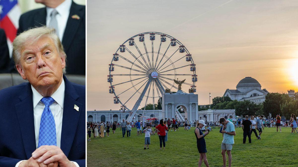 Photo of Donald Trump and the Great American State Fair crowd.