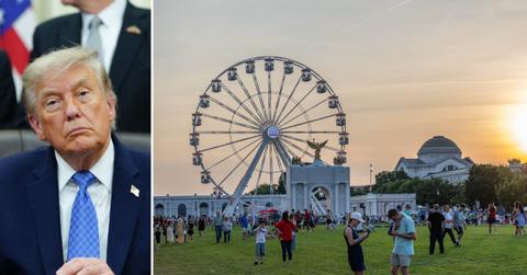 Photo of Donald Trump and the Great American State Fair crowd.