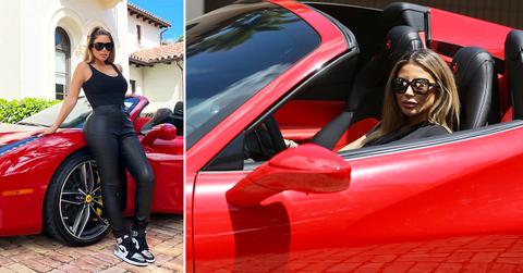 larsa pippen at the wheel of new ferrari okf