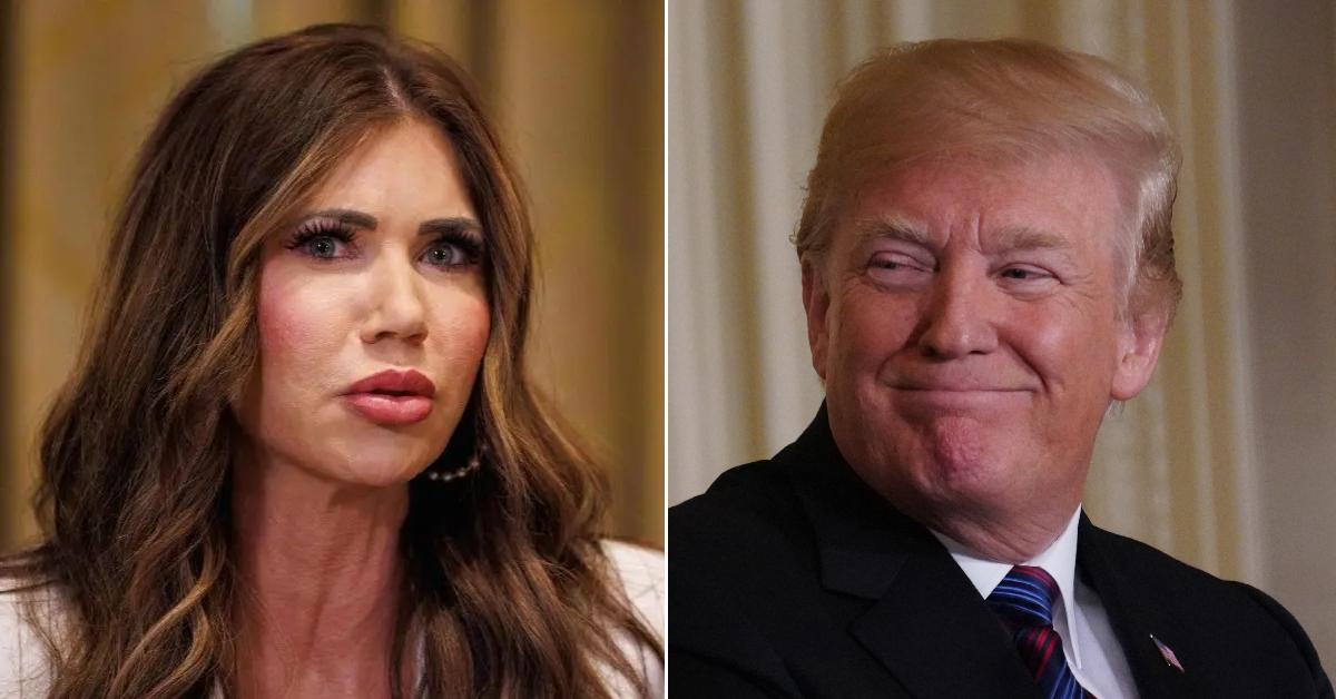 Photo of Kristi Noem and Donald Trump.