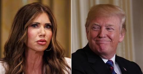 Photo of Kristi Noem and Donald Trump.