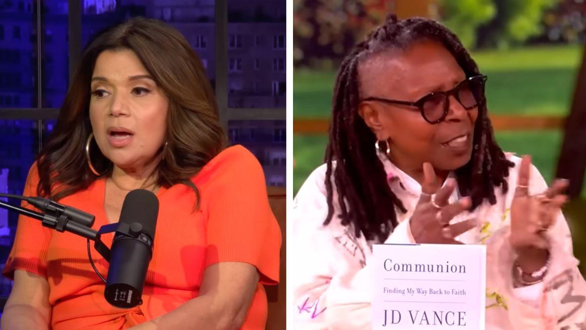 Split photo of Ana Navarro and Whoopi Goldberg