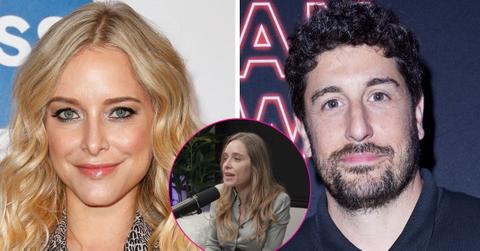 split photo of Jenny Mollen & Jason Biggs
