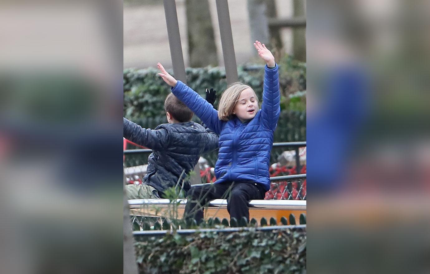 *EXCLUSIVE* The Jolie Pitt kids have a blast at the Tuileries Garden