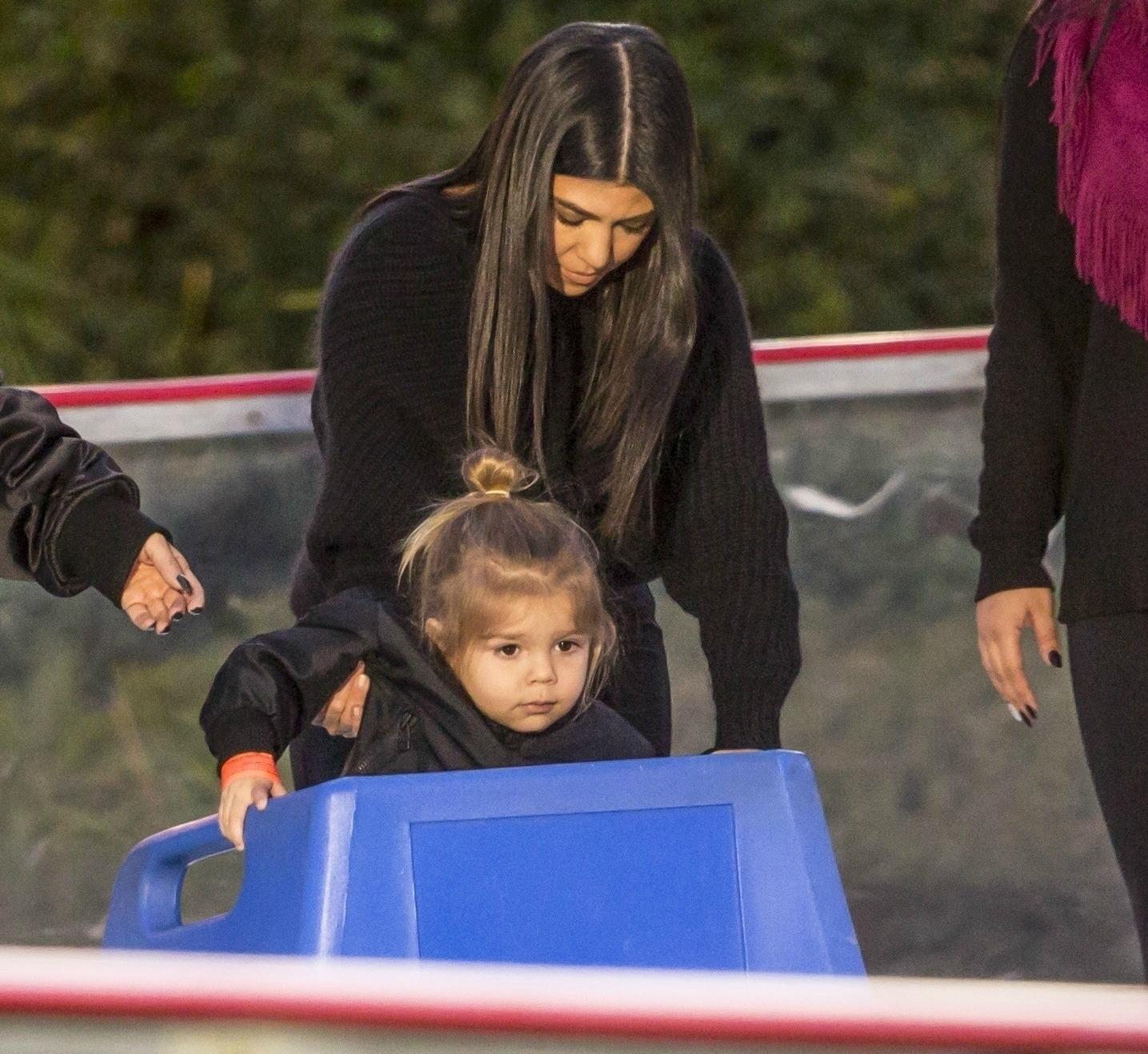 Kourtney Kardashian Kendall Jenner Ice Skating Penelope Reign Pics 04