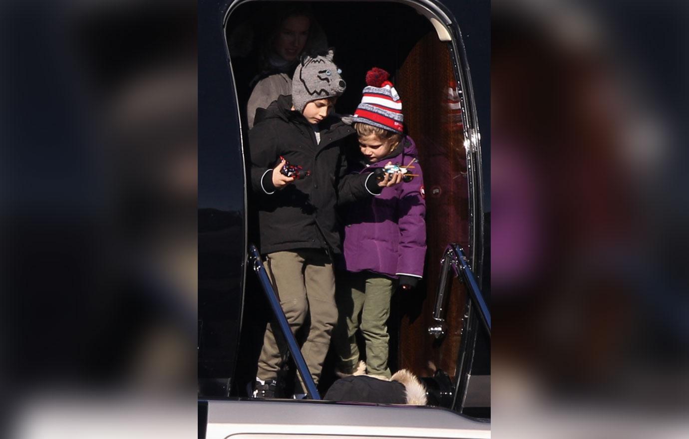 *EXCLUSIVE* Tom Brady and Gisele Bundchen land back in Boston with family after losing Super Bowl LII **WEB EMBARGO UNTIL 4AM PST ON 02/06/18**