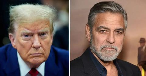 Photo of Donald Trump; picture of George Clooney.