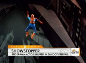 Broadway 'Spider-Man' Stunt Actor Falls 30 Feet to Stage Pit