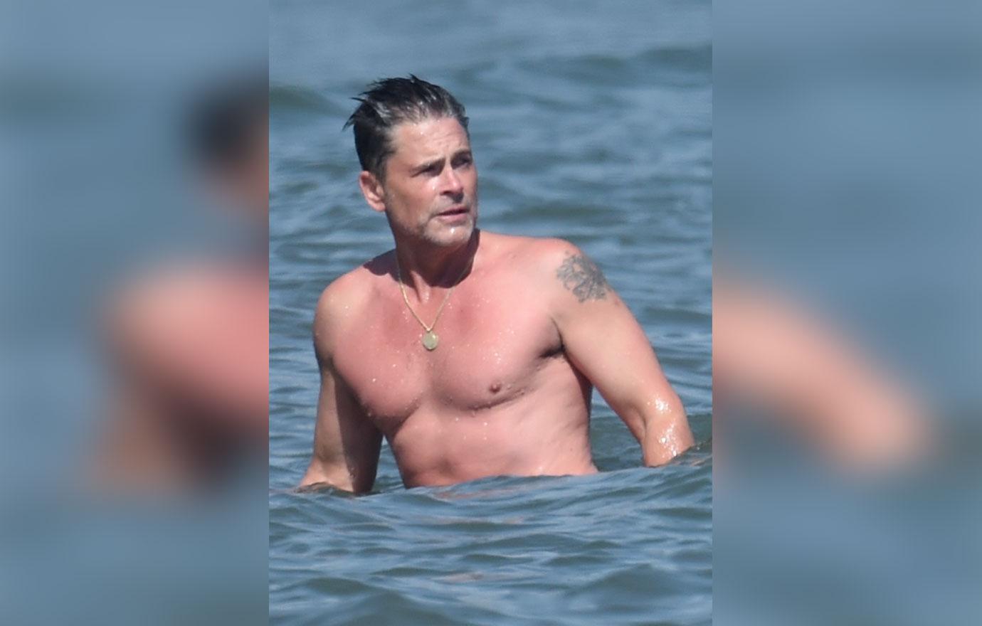 rob lowe and son at the beach on easter weekend