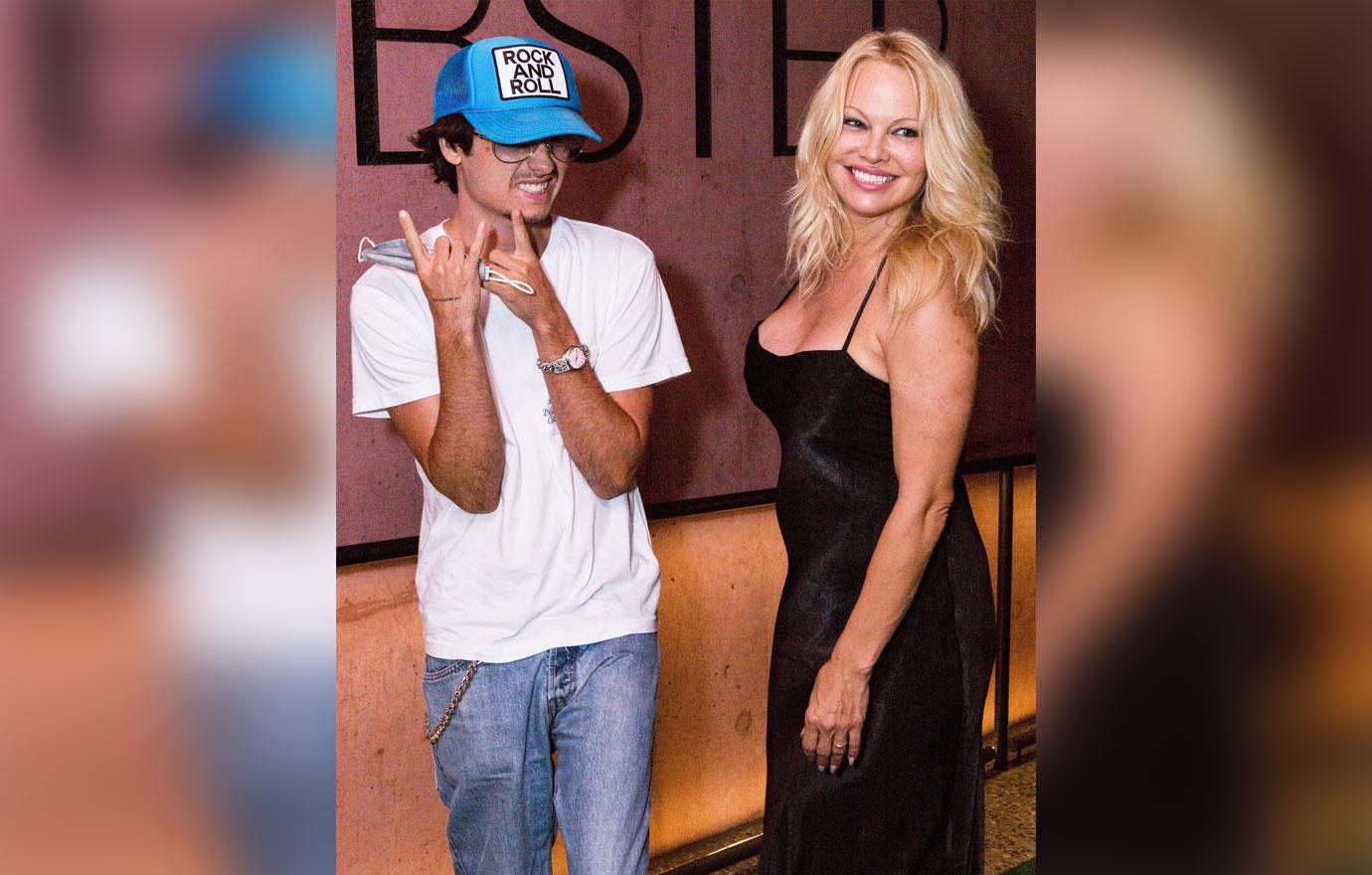 pamela anderson tommy lee brandon thomas lee attend event photos