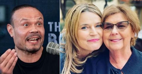 Split photo of Dan Bongino; Savannah and Nancy Guthrie.