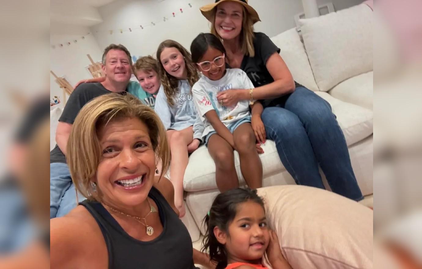 savannah guthrie visits today co host hoda kotb new home kids cute photos