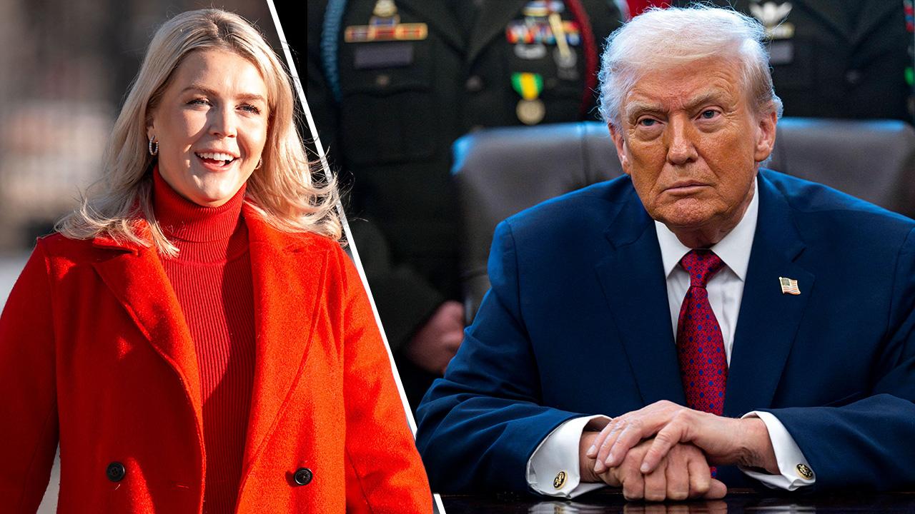Composite photo of Karoline Leavitt and Donald Trump.